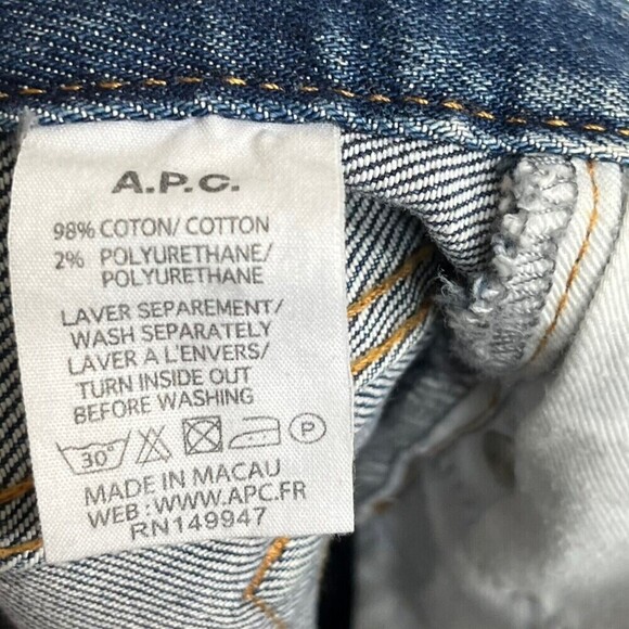 A.P.C. Jean Moulant Jeans Women’s Size 26 Dark Wash Straight Leg Denim - Picture 10 of 11